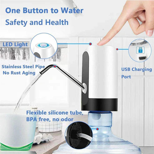 HydroFlow Portable Water Pump – USB Electric Dispenser for Bottled Water
